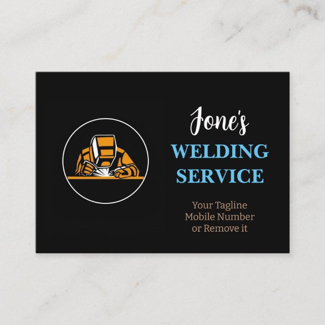 Professional Metal Welder, Fabrication, Contractor Business Card (Front)