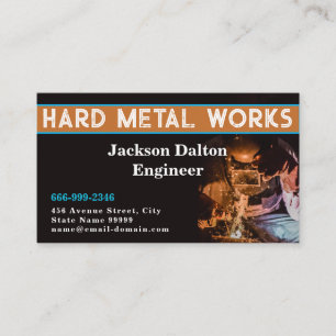 Professional Metal Welding Fabrication Contractor Business Card