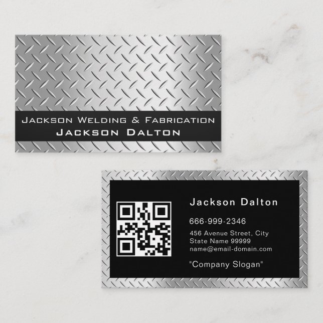 Professional Metal Welding Fabrication Contractor  Business Card (Front/Back)