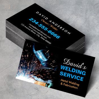 Professional Metal Welding Fabrication Contractor Business Card by CardHunter at Zazzle