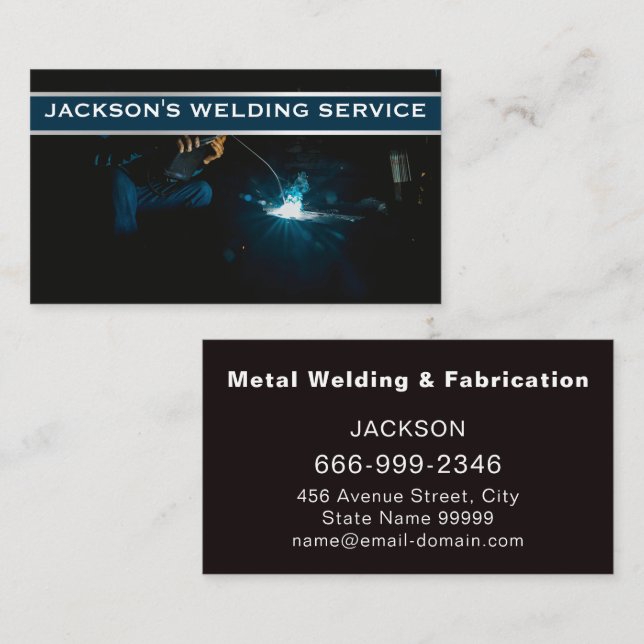 Professional Metal Welding Fabrication Contractor  Business Card (Front/Back)