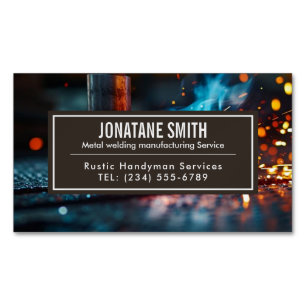 Professional Metal Welding Fabrication Contractor  Business Card Magnet