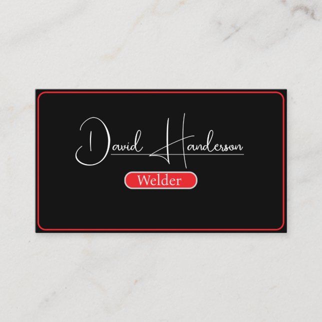 Professional Metal Welding Fabricator Contractor  Business Card (Front)