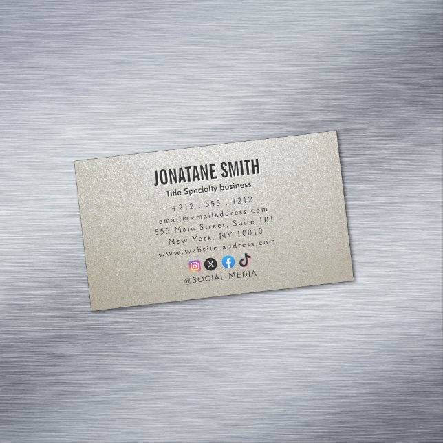 Professional  Metallic Look  Business Card Magnet (In Situ)