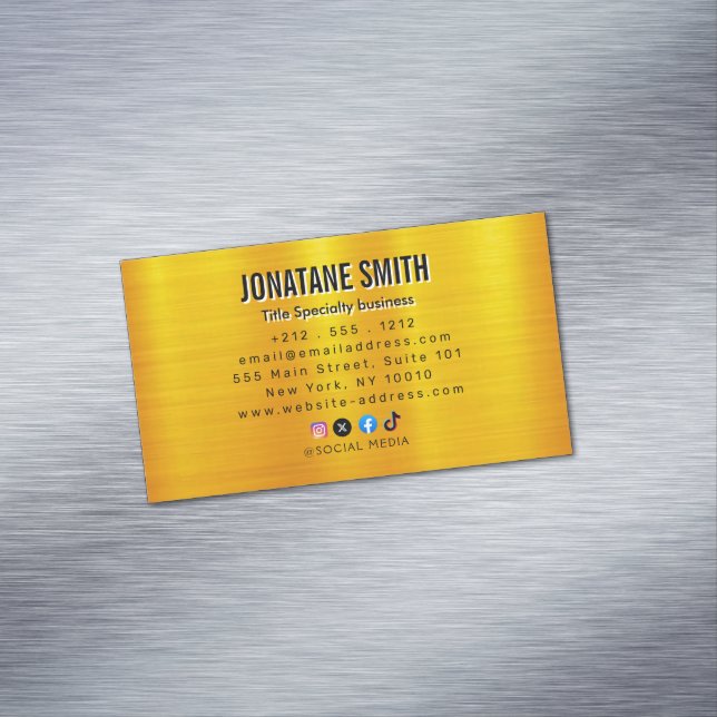 Professional  Metallic Look  Business Card Magnet (In Situ)