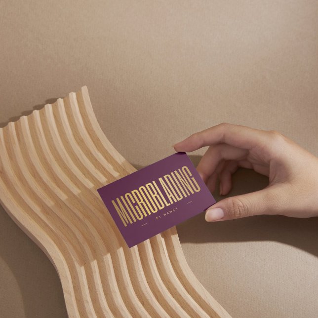 Professional Microblading Tech Burgundy & Gold  Business Card (Creator Uploaded)