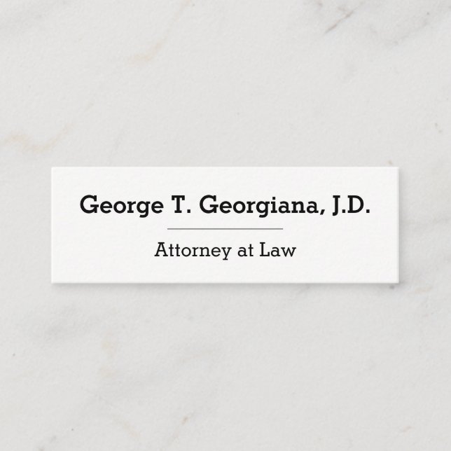Professional & Minimal Attorney Business Card (Front)