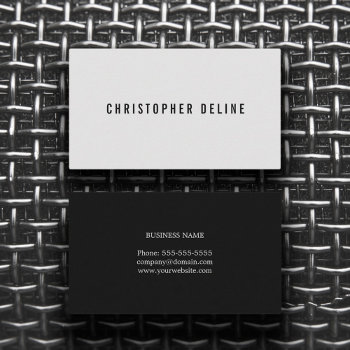 Professional Minimal Black Light Grey Consultant Business Card by pro_business_card at Zazzle