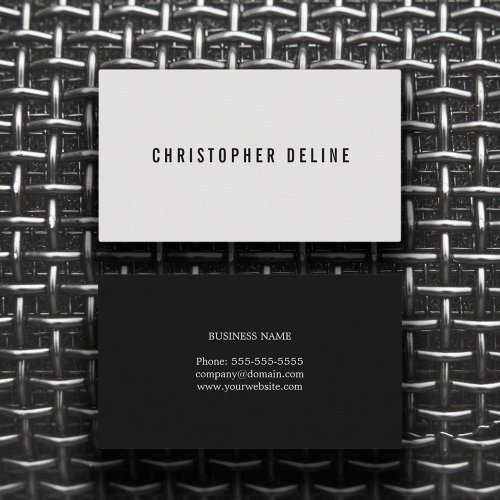 Professional Minimal Black Light Grey Consultant Business Card