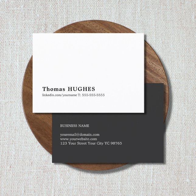 Professional Minimal Black White Consultant Business Card (Creator Uploaded)