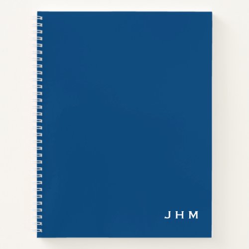 Professional Minimal Classic Blue  White Monogram Notebook