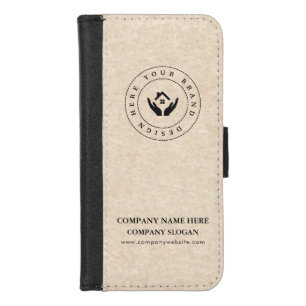 Professional Minimal Design Editable Logo & Text iPhone 8/7 Wallet Case