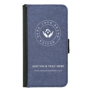 Professional Minimal Design Editable Logo & Text Samsung Galaxy S5 Wallet Case