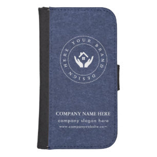 Professional Minimal Design Editable Logo & Text Galaxy S4 Wallet Case