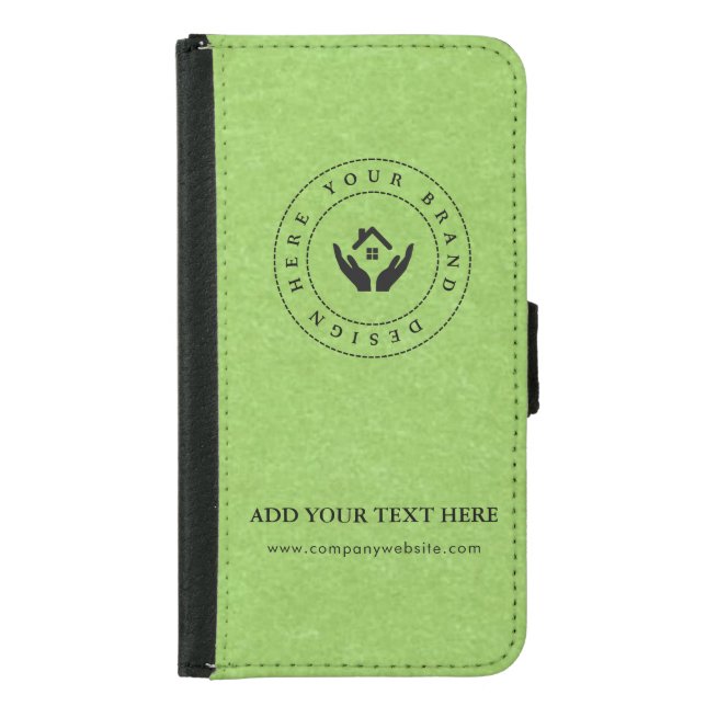 Professional Minimal Design Editable Logo & Text Samsung Galaxy Wallet Case (Front)