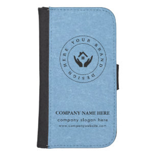 Professional Minimal Design Editable Logo & Text Galaxy S4 Wallet Case