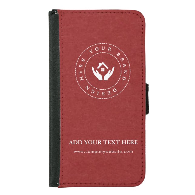 Professional Minimal Design Editable Logo & Text Samsung Galaxy Wallet Case (Front)