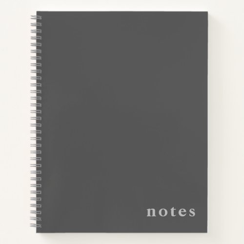 Professional Minimal Gray Notes  Notebook