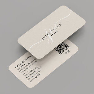 Professional Minimal Marketing Monogram Sand Business Card