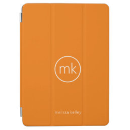 Professional Minimal Monogram Tangerine Orange iPad Air Cover