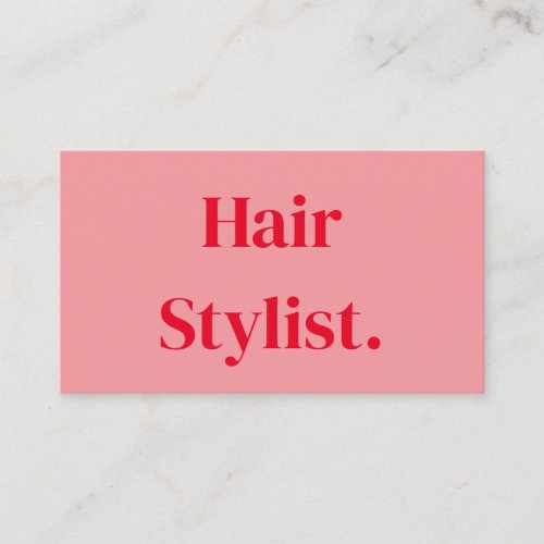 Professional Minimal Orange Pink Hairstylist Salon Business Card