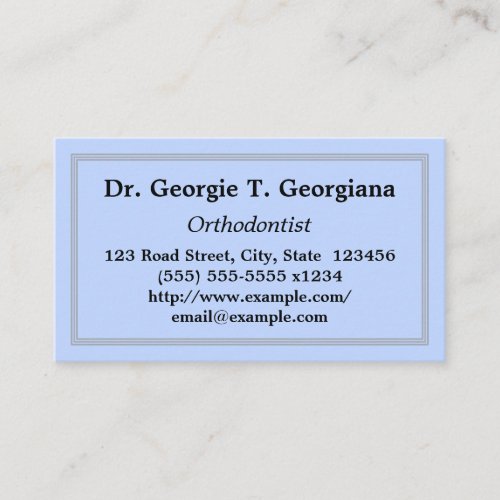 Professional  Minimal Orthodontist Business Card