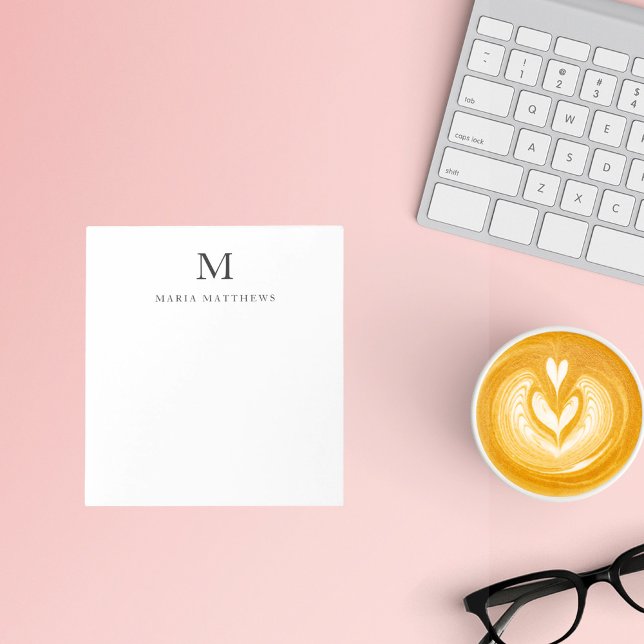 Professional Minimal Personalized Monogram Name Notepad (Creator Uploaded)