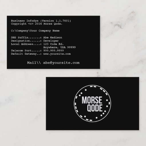 Professional Minimal Programmer Business Card Zazzle