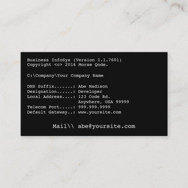 Professional Minimal Programmer Business Card (Front)