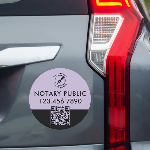 Professional Minimal Purple Logo Notary Marketing  Car Magnet