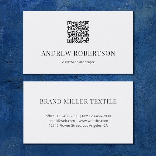 Professional Minimal QR Code Business Card