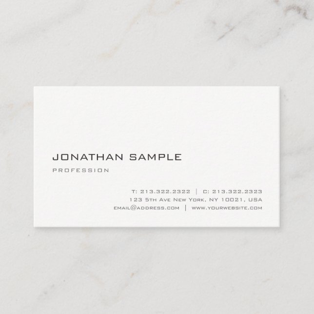 Professional Minimal Template Elegant Modern Business Card (Front)