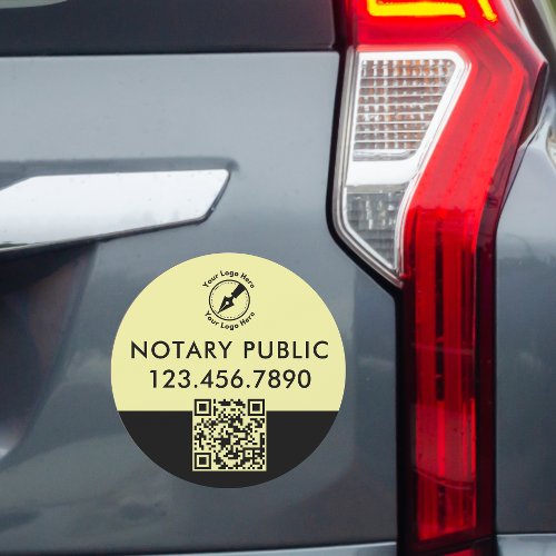 Professional Minimal Yellow Logo Notary Marketing  Car Magnet
