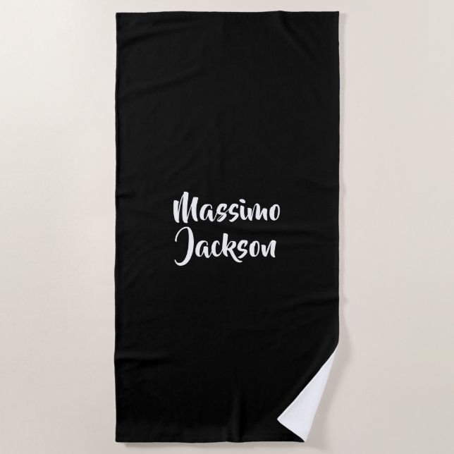 Professional Minimalist Add Name Personalized Beach Towel (Front)