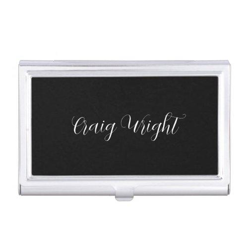 Professional Minimalist Add Name Personalized Business Card Case