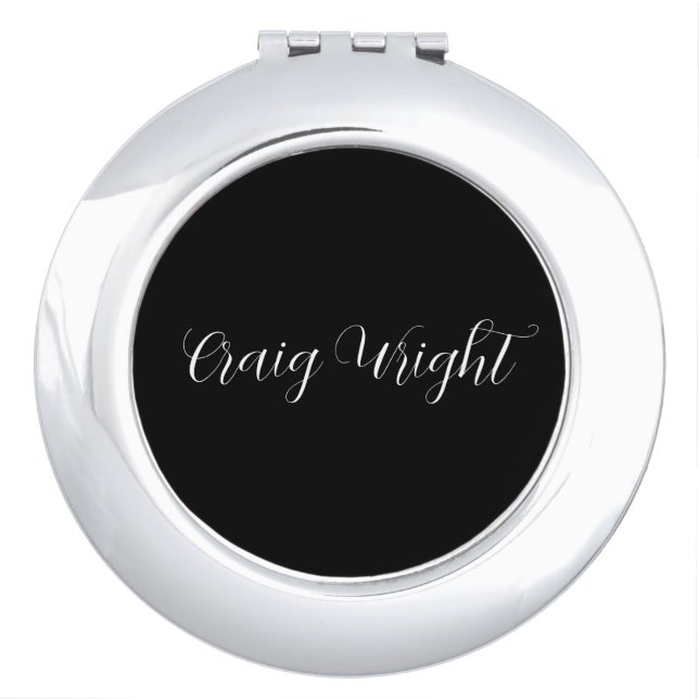 Professional Minimalist Add Name Personalized Compact Mirror (Front)