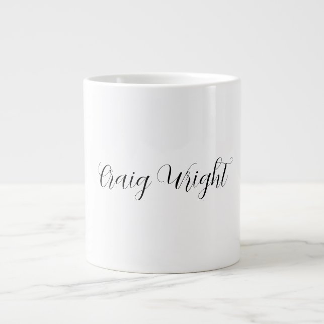 Professional Minimalist Add Name Personalized Giant Coffee Mug (Front)