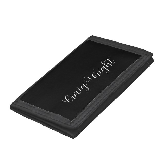 Professional Minimalist Add Name Personalized Trifold Wallet (Bottom)
