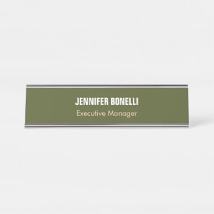 Professional minimalist add your name army green desk name plate