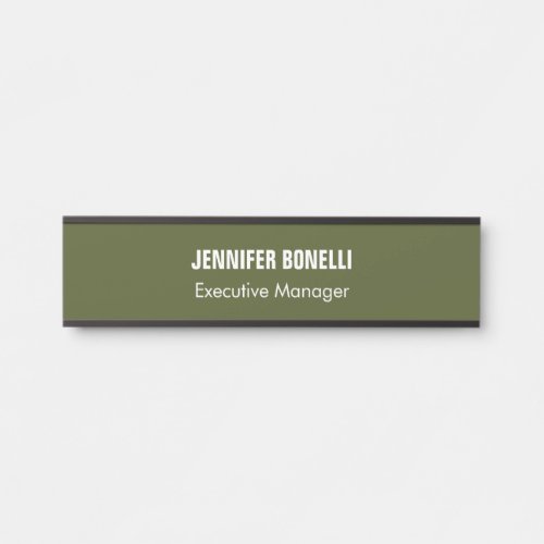 Professional minimalist add your name army green door sign