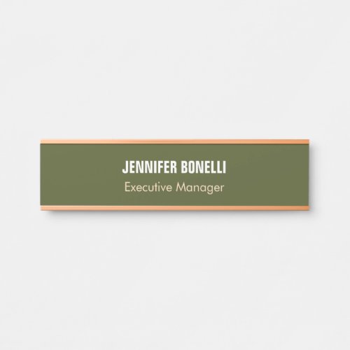 Professional minimalist add your name army green door sign