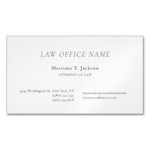 Professional Minimalist Attorney Law Lawyer Office Business Card Magnet