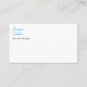Professional minimalist azure blue calligraphy enclosure card