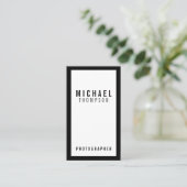Professional Minimalist Black and White Business Card (Standing Front)