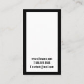 Professional Minimalist Black and White Business Card (Back)