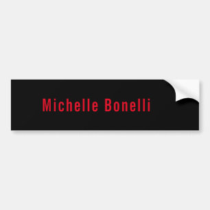 Professional Minimalist Black Red Modern Plain Bumper Sticker