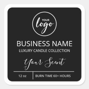 Professional Minimalist Black Soy Candle Labels