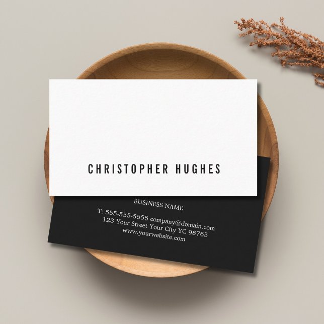 Professional Minimalist Black White Consultant Business Card (Creator Uploaded)