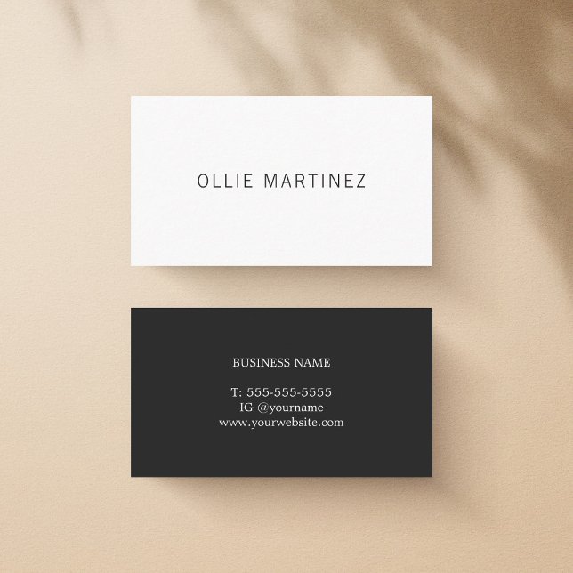 Professional Minimalist Black White Consultant Business Card (Creator Uploaded)