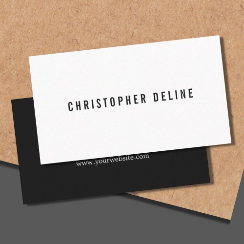 Professional Minimalist Black White Consultant Business Card